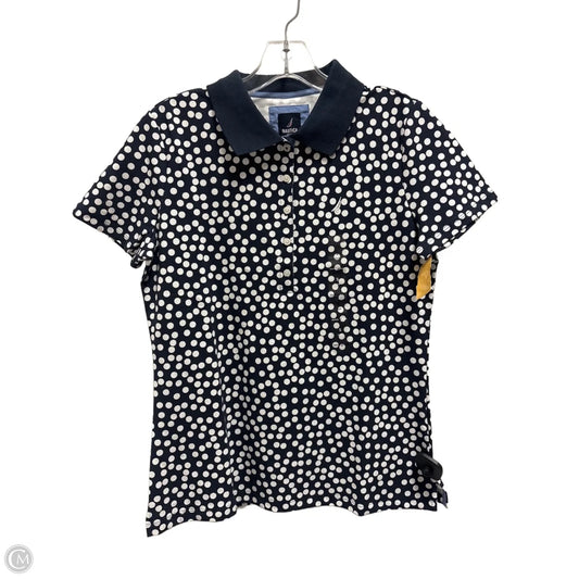 Top Short Sleeve By Nautica In Polkadot Pattern, Size: S