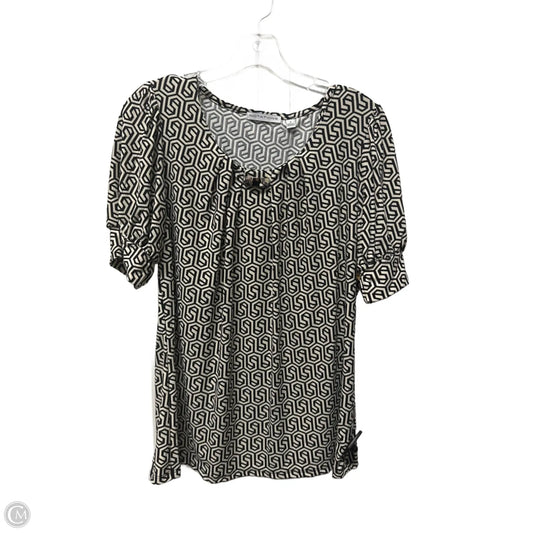 Top Short Sleeve By Notations In Black & Cream, Size: S