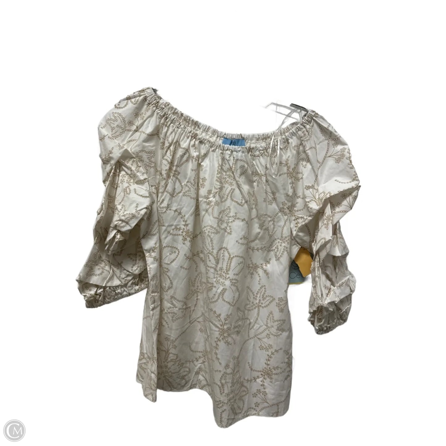 Top 3/4 Sleeve By Cece In White, Size: M