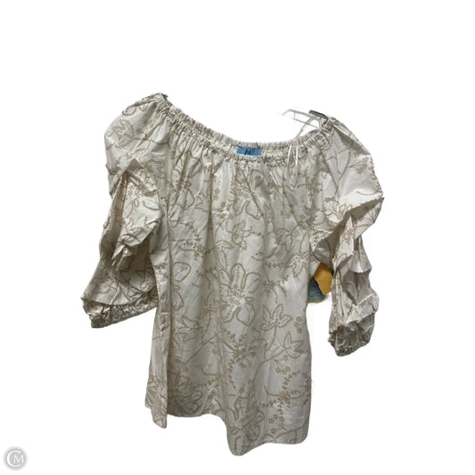 Top 3/4 Sleeve By Cece In White, Size: M