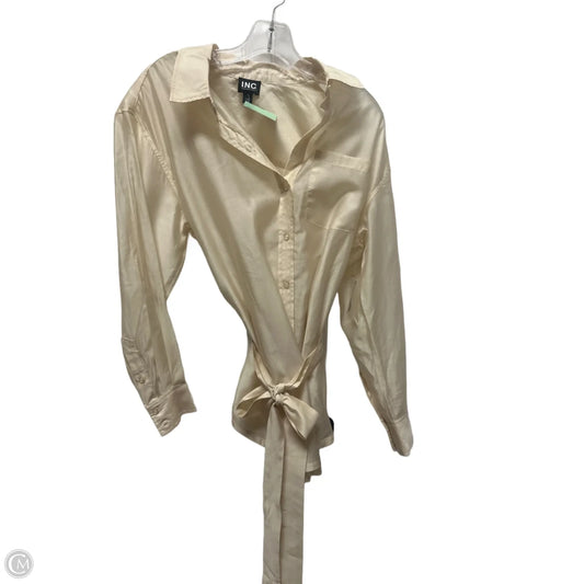 Top Long Sleeve By Inc In Cream, Size: S