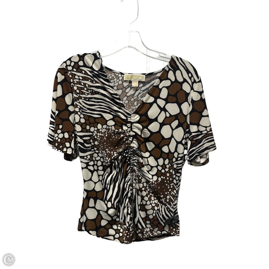 Top Short Sleeve By Michael By Michael Kors In Black & Brown, Size: M