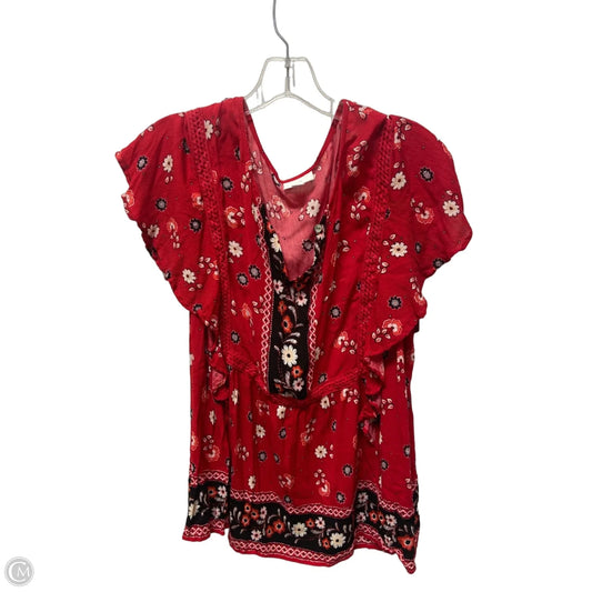 Top Short Sleeve By J. Jill In Red, Size: 1x