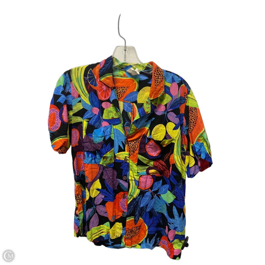 Top Short Sleeve By Anthropologie In Multi-colored, Size: S