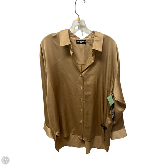 Top Long Sleeve Designer By Karl Lagerfeld In Gold, Size: Large
