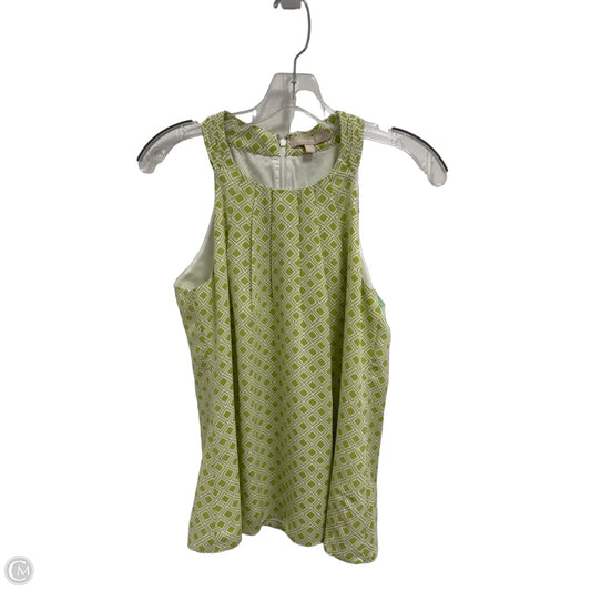 Top Sleeveless By Banana Republic In Green & White, Size: 6