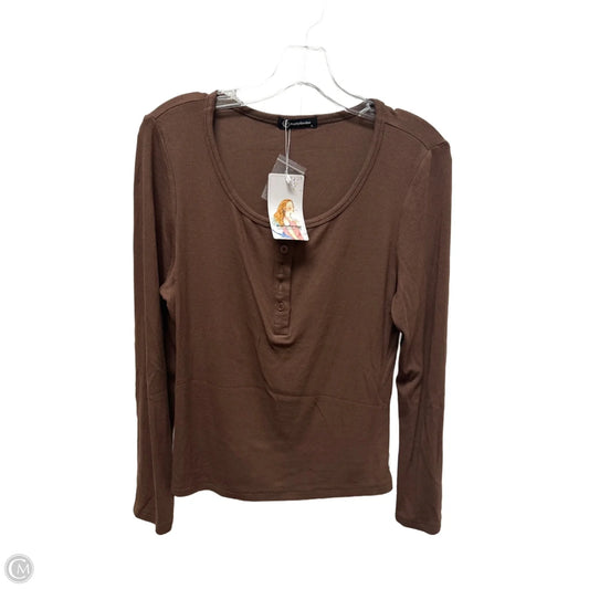 Top Long Sleeve By Clothes Mentor In Brown, Size: L
