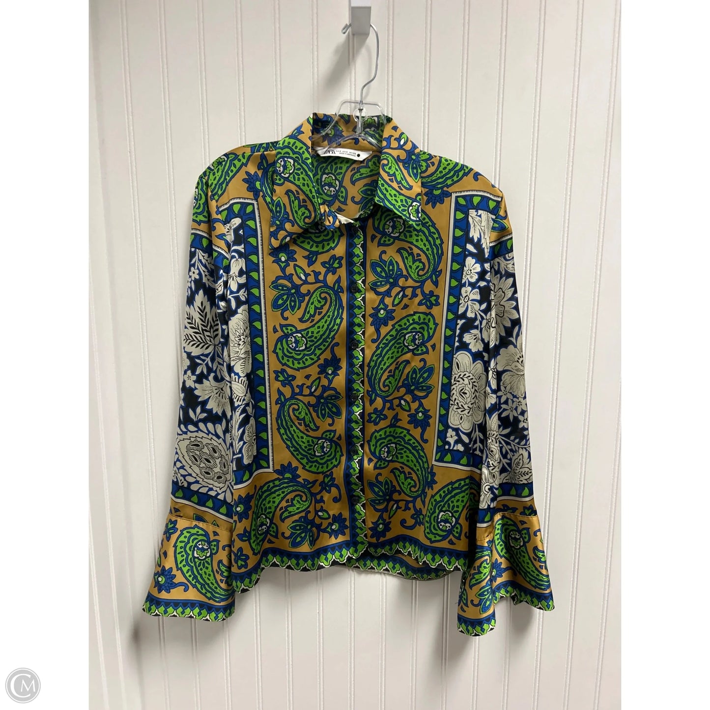 Top Long Sleeve By Zara In Multi-colored, Size: S