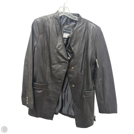 Jacket Leather By Clothes Mentor In Brown, Size: S
