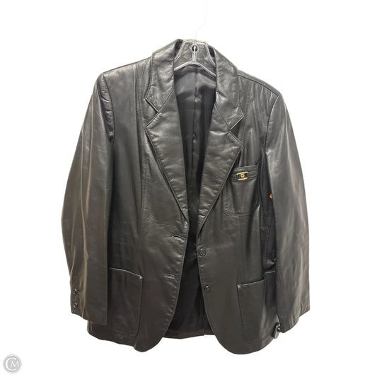 Jacket Leather By Etienne Aigner In Black, Size: L