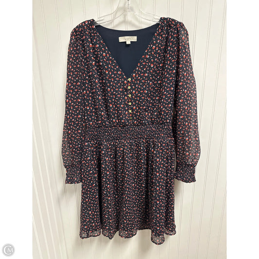 Dress Party Midi By Loft In Black & Red, Size: M