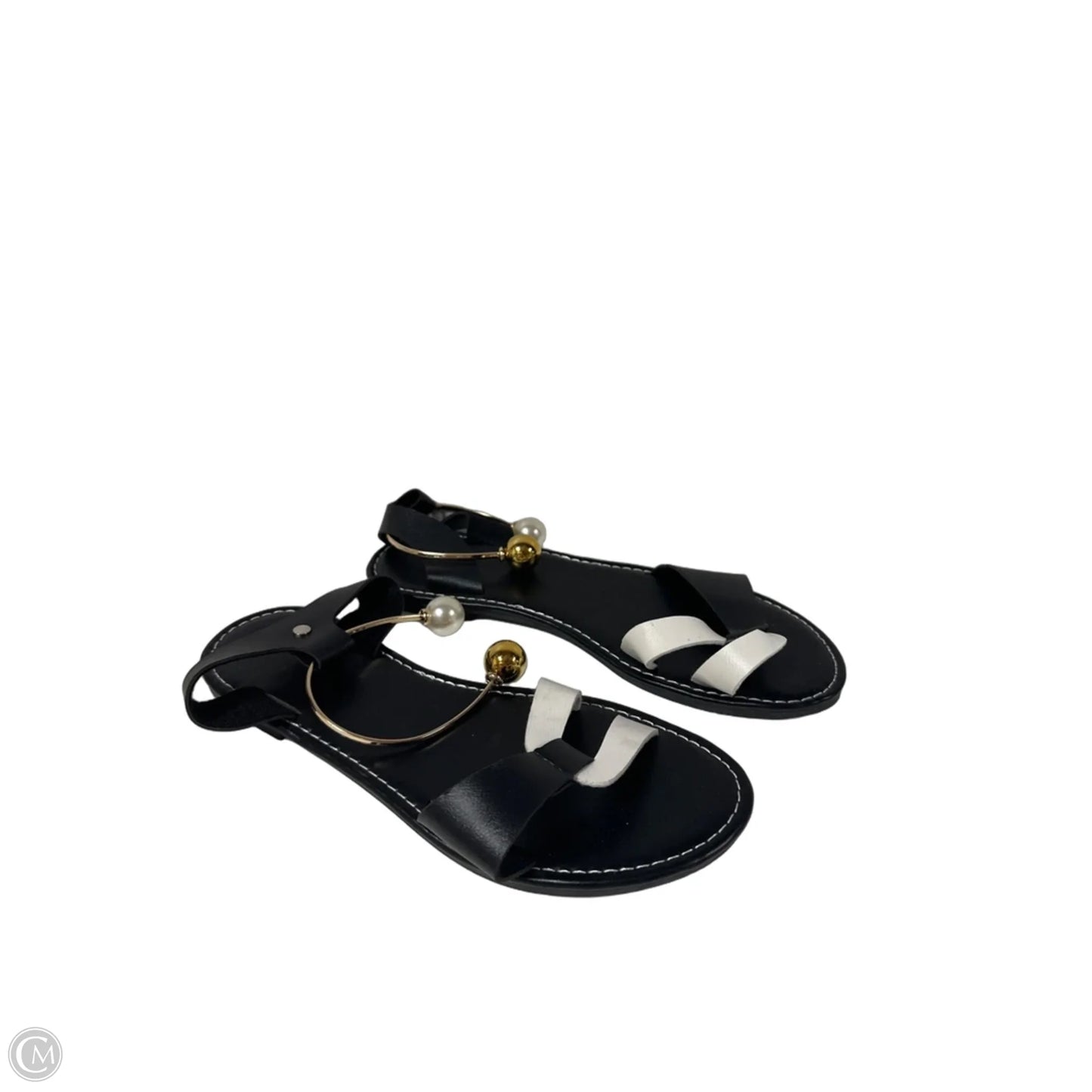 Sandals Flats By Clothes Mentor In Black, Size: 7.5