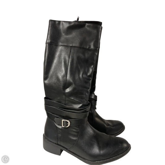 Boots Mid-calf Flats By St Johns Bay In Black, Size: 11