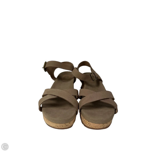 Sandals Heels Wedge By Abeo In Brown, Size: 8.5