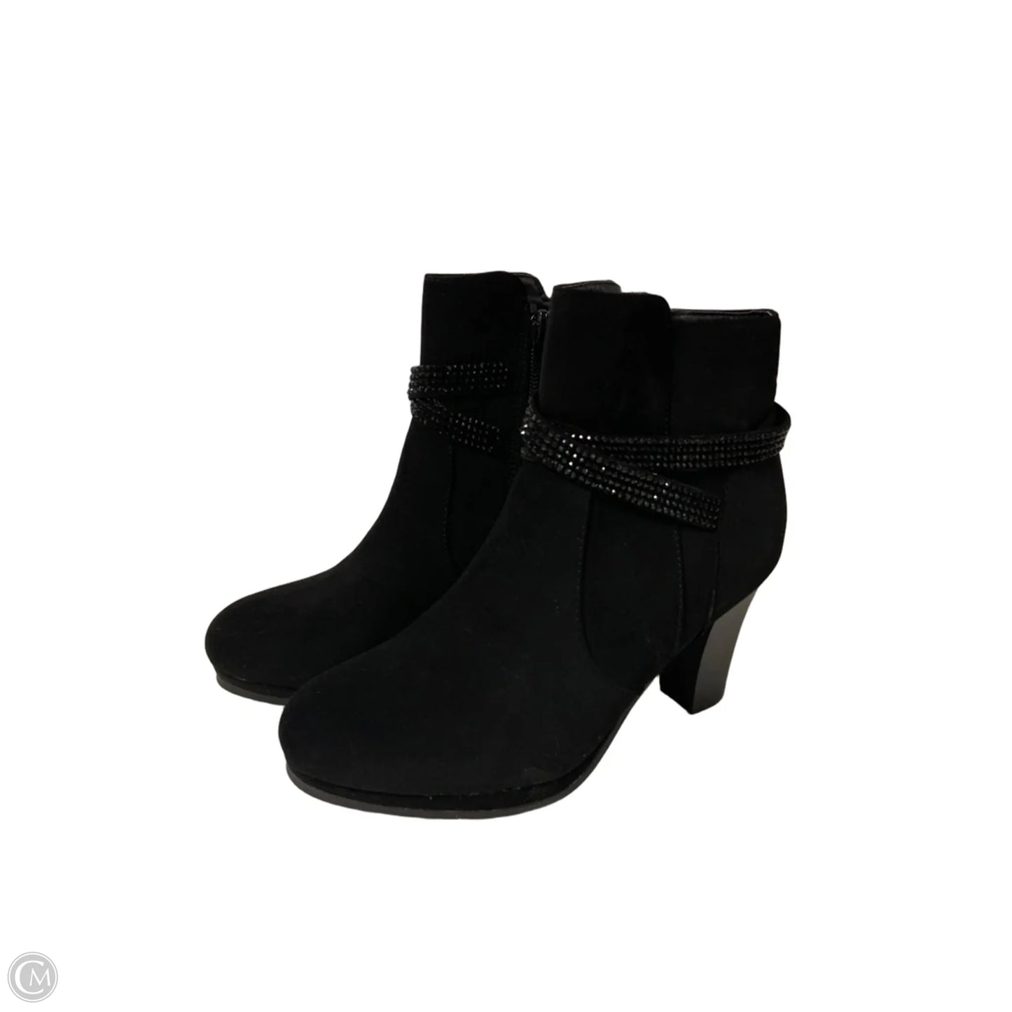 Boots Ankle Heels By Clothes Mentor In Black, Size: 6