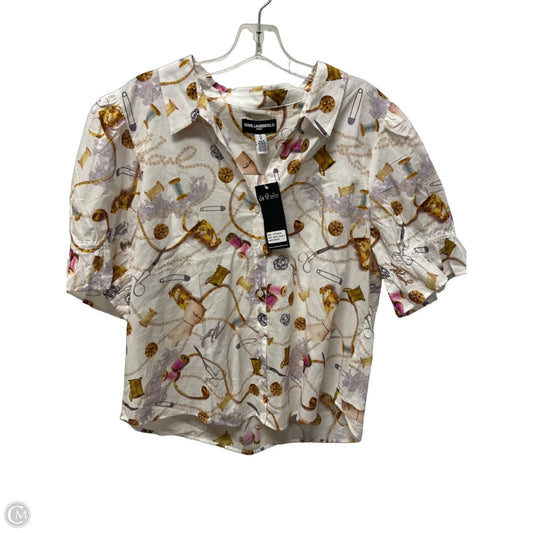 Top Short Sleeve Designer By Karl Lagerfeld In White, Size: Xl