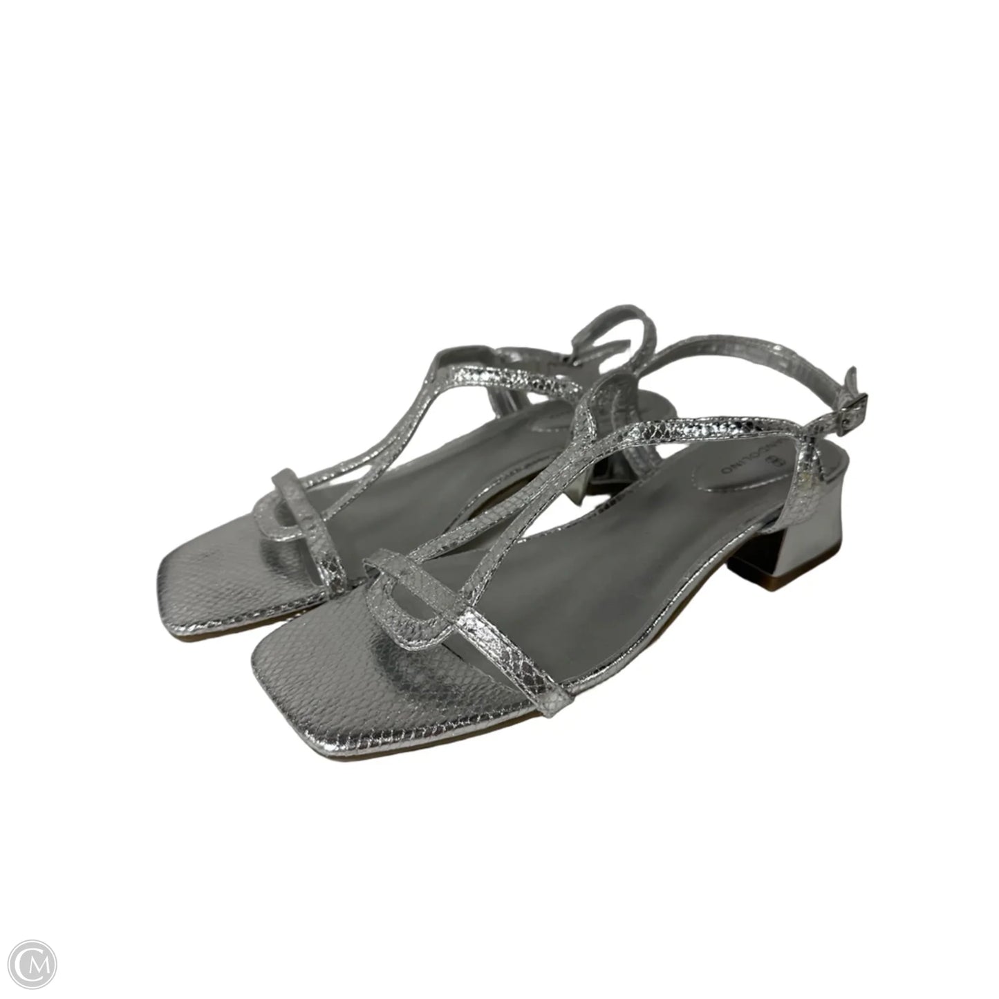 Sandals Heels Platform By Bandolino In Silver, Size: 9