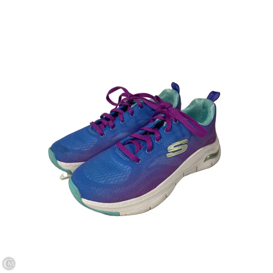 Shoes Athletic By Skechers In Blue & Purple, Size: 5