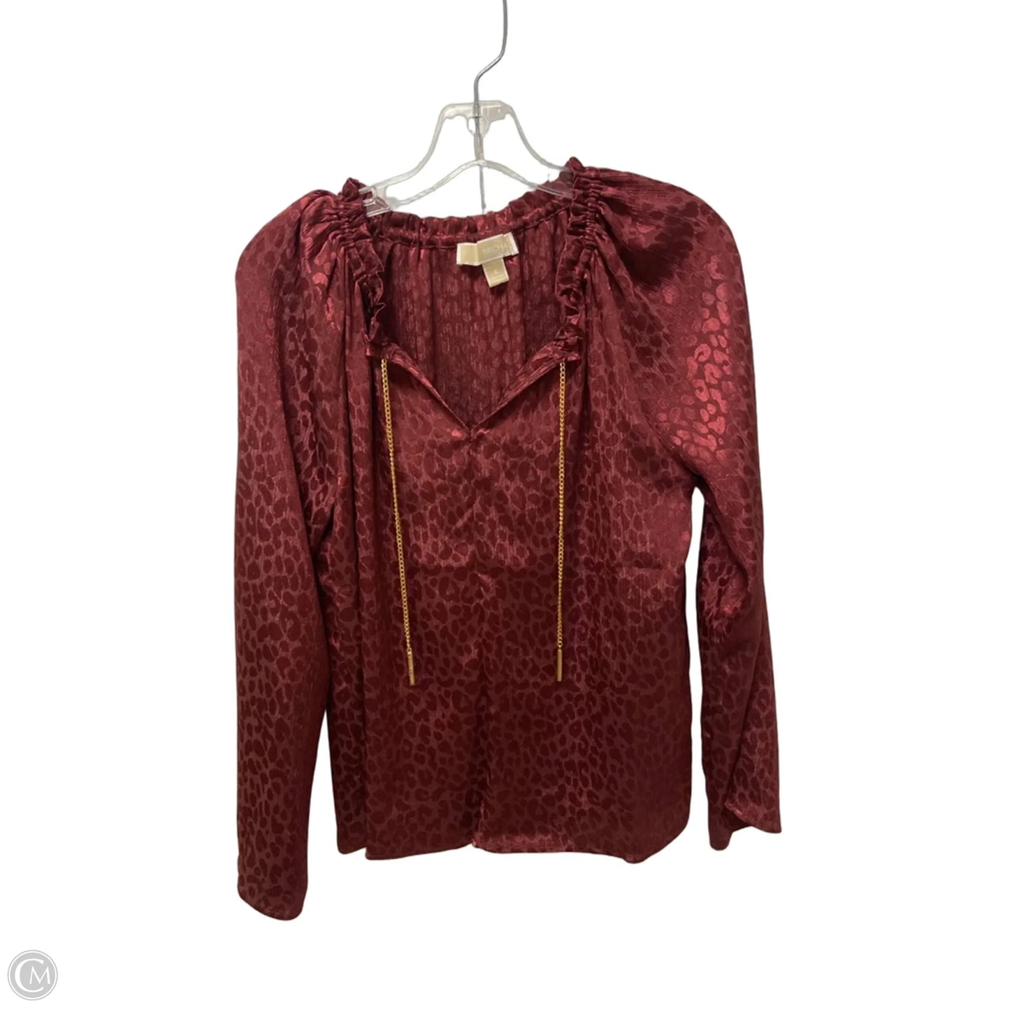 Top Long Sleeve By Michael By Michael Kors In Animal Print, Size: S