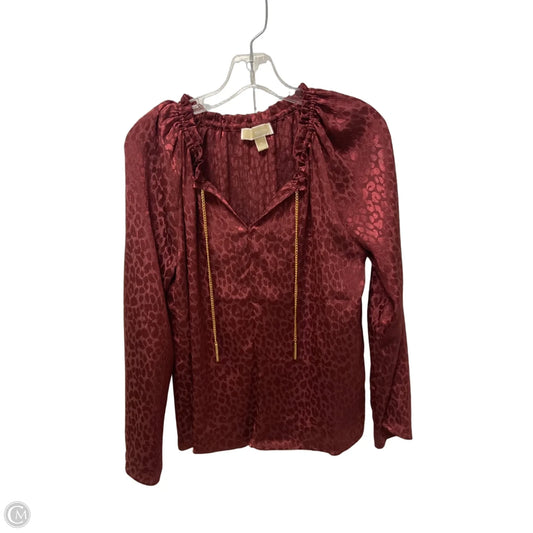 Top Long Sleeve By Michael By Michael Kors In Animal Print, Size: S