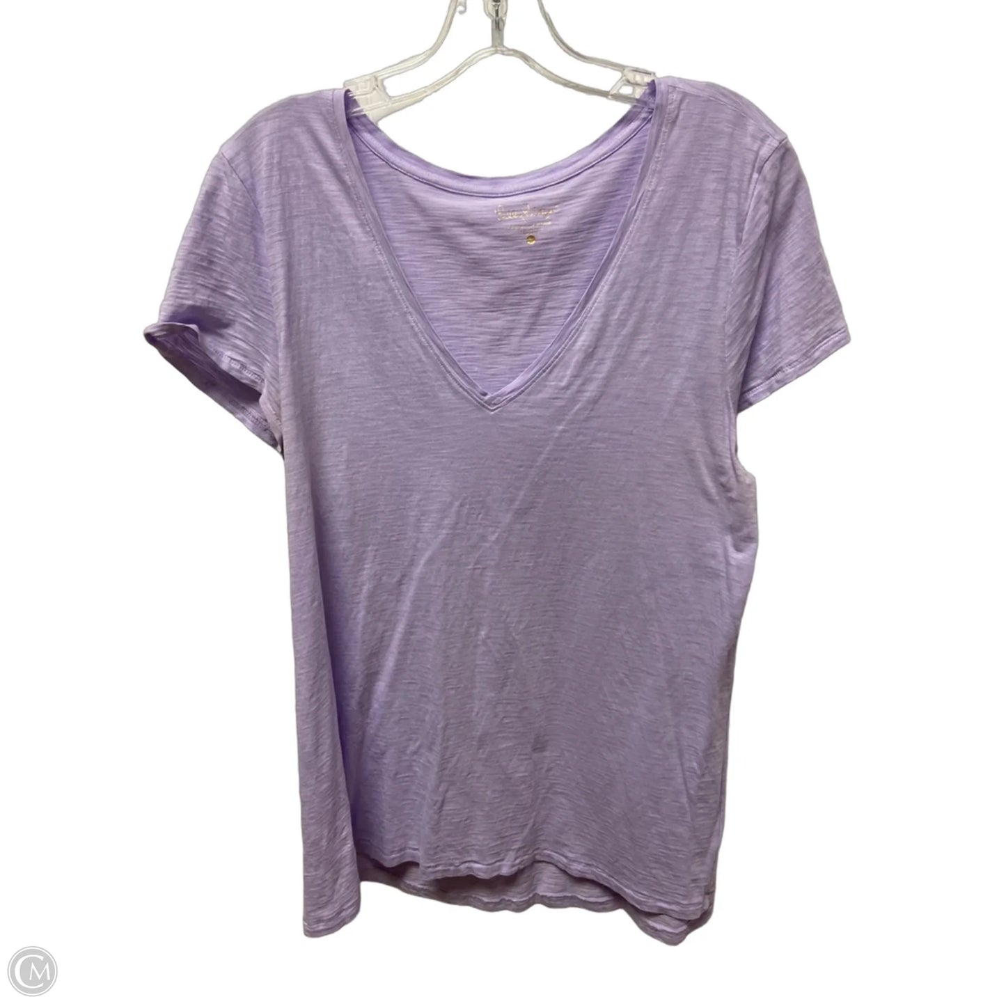 Top Short Sleeve Designer By Lilly Pulitzer In Purple, Size: L