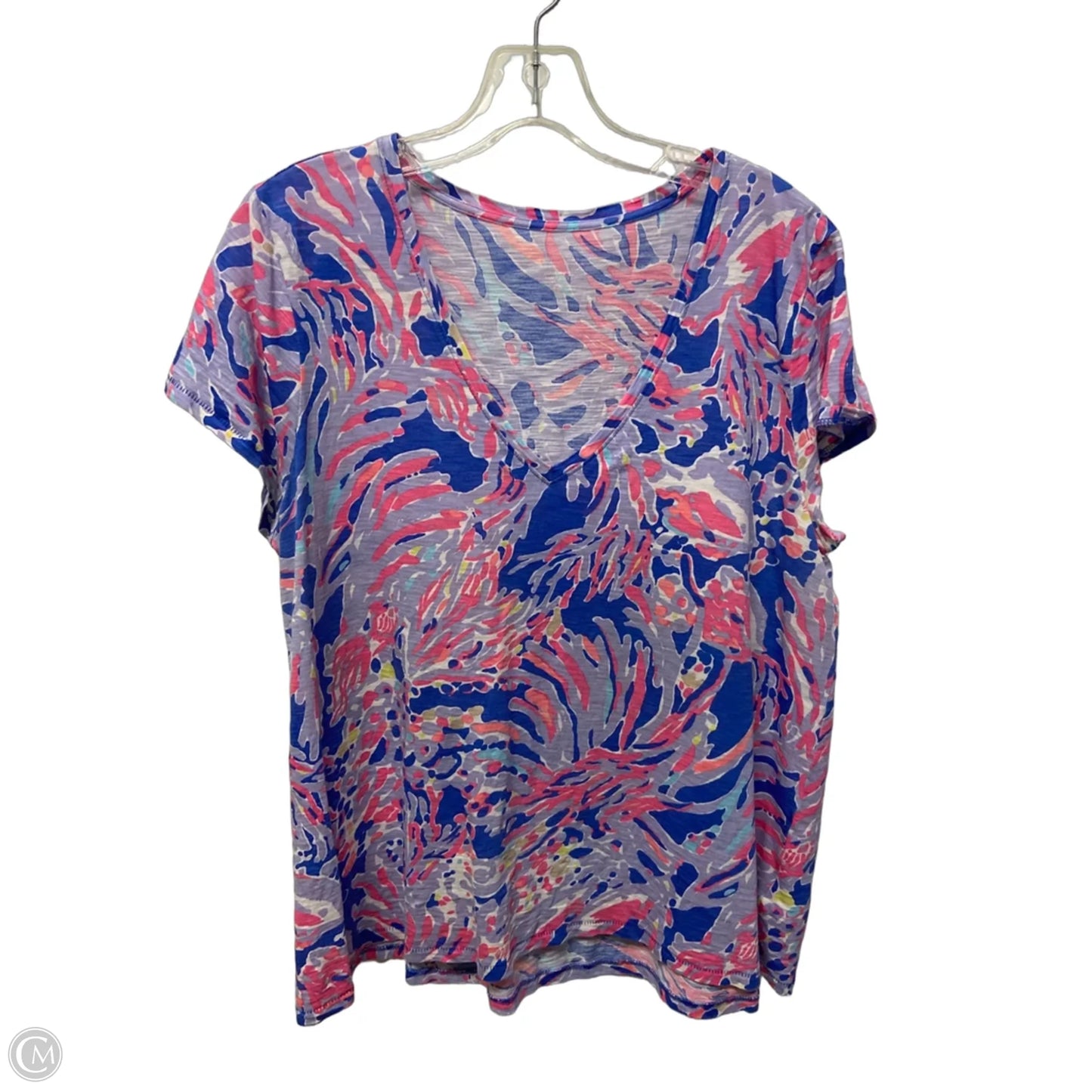 Top Short Sleeve Designer By Lilly Pulitzer In Nautical Print, Size: L