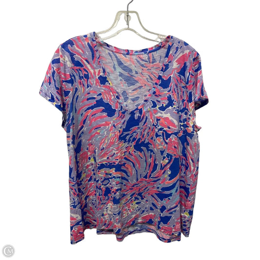 Top Short Sleeve Designer By Lilly Pulitzer In Nautical Print, Size: L