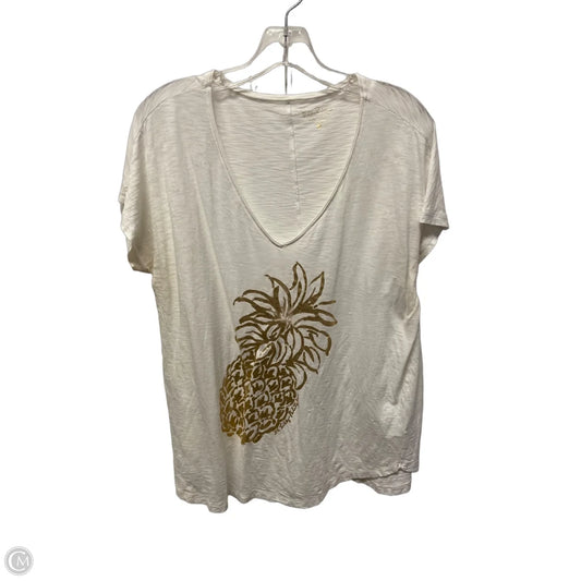 Top Short Sleeve Designer By Lilly Pulitzer In White, Size: M