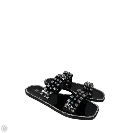 Sandals Flats By Clothes Mentor In Black, Size: 8