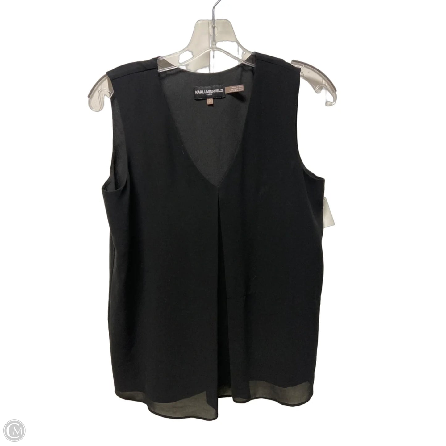 Top Sleeveless Designer By Karl Lagerfeld In Black, Size: S