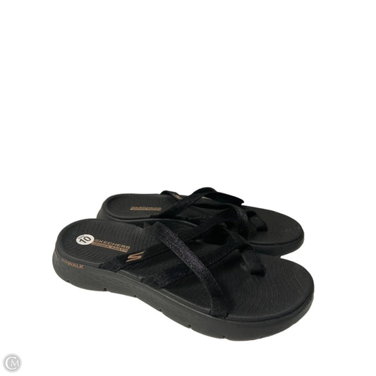 Sandals Flip Flops By Skechers In Black, Size: 10