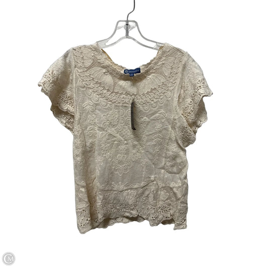 Top Short Sleeve By Democracy In Beige, Size: S