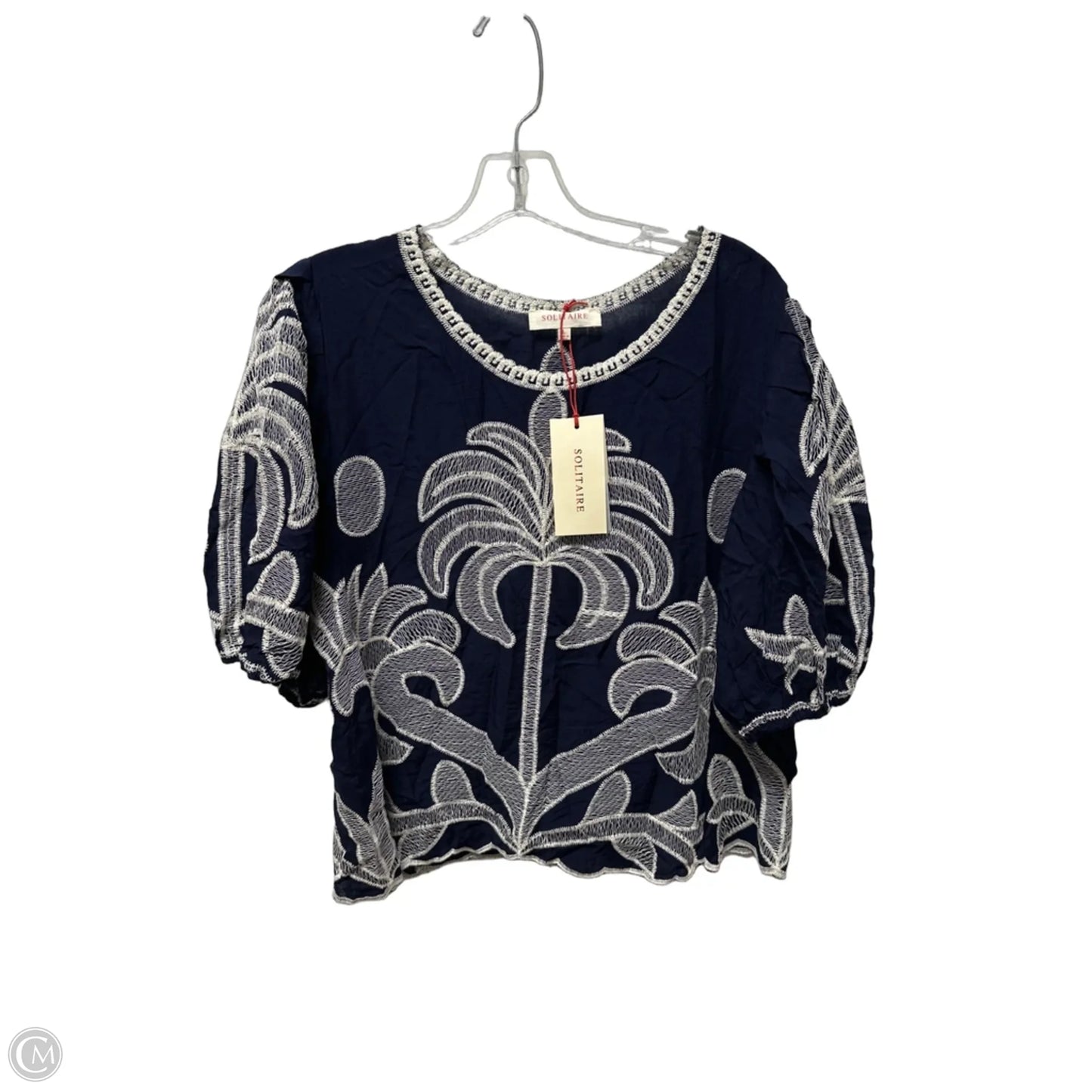Top Short Sleeve By Solitaire In Blue, Size: L