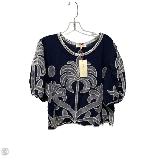 Top Short Sleeve By Solitaire In Blue, Size: L