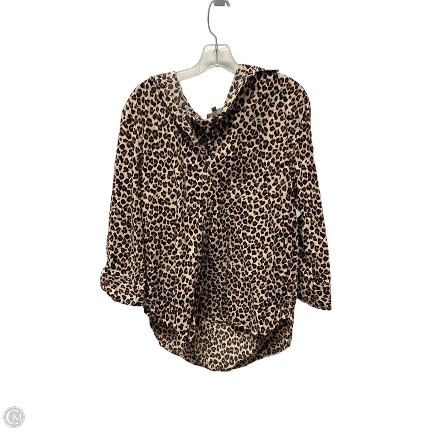 Top 3/4 Sleeve By Loft In Leopard Print, Size: S