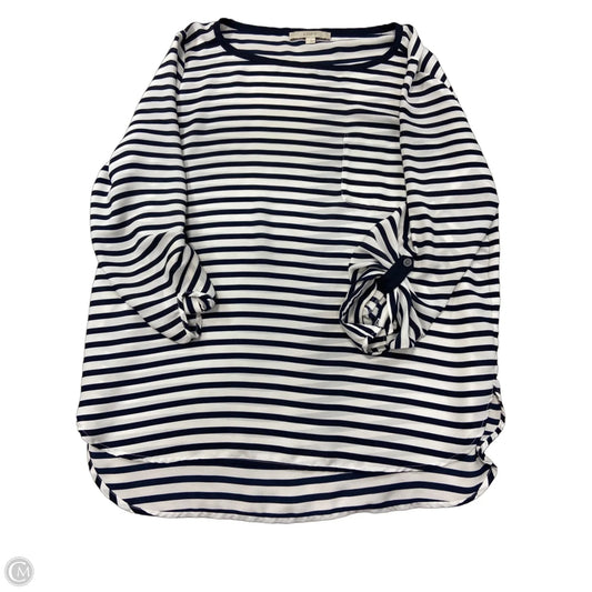 Top Long Sleeve By Loft In Striped Pattern, Size: L
