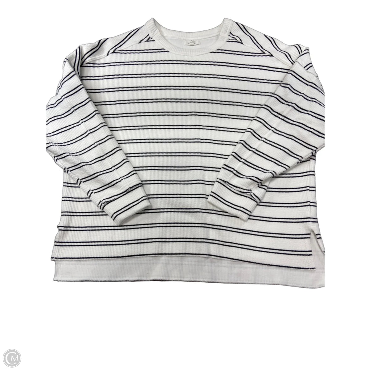 Top Long Sleeve By Maurices In Striped Pattern, Size: L
