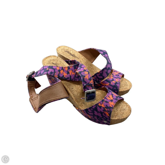 Sandals Heels Platform By Lucky Brand In Purple, Size: 8