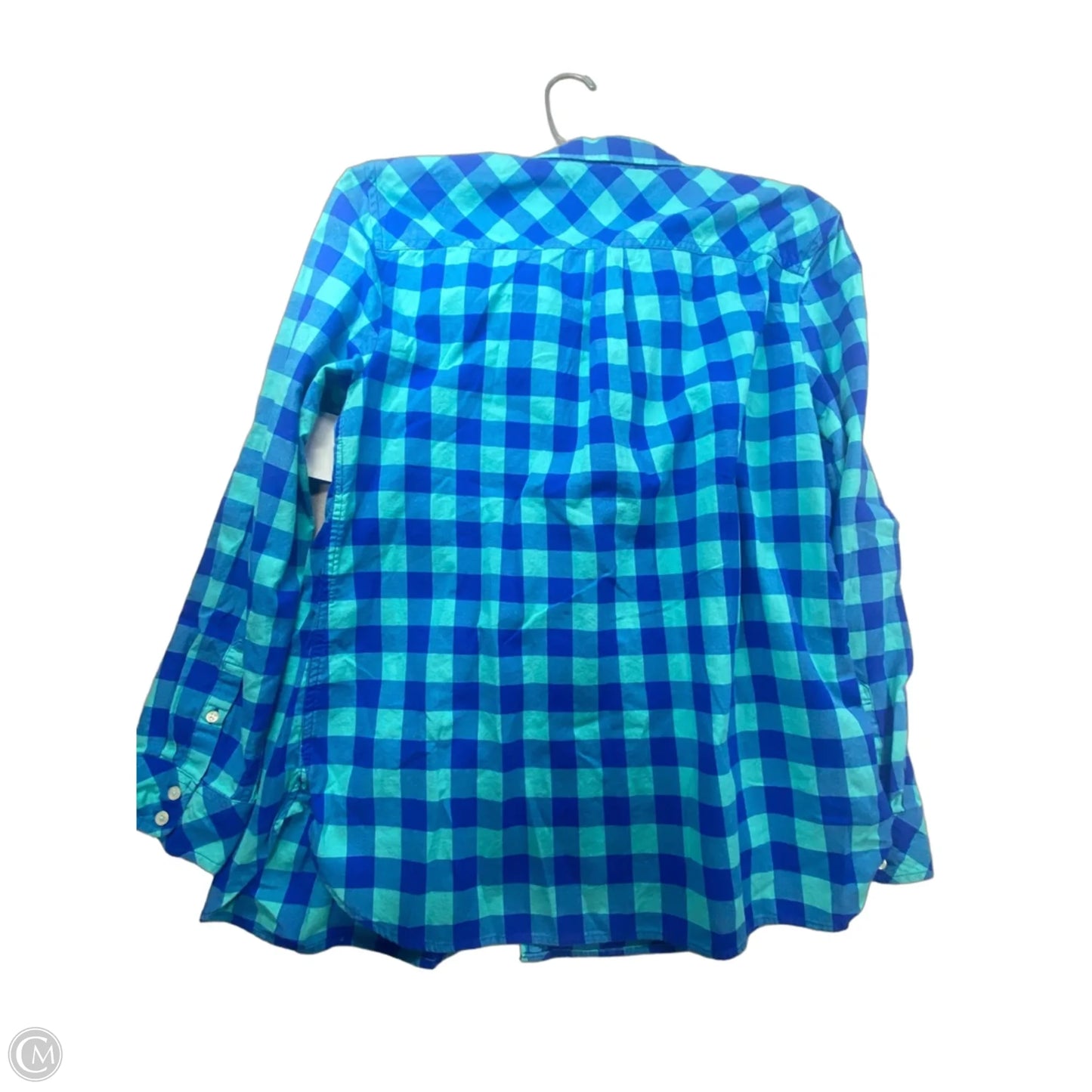 Top Long Sleeve By Talbots In Plaid Pattern, Size: L