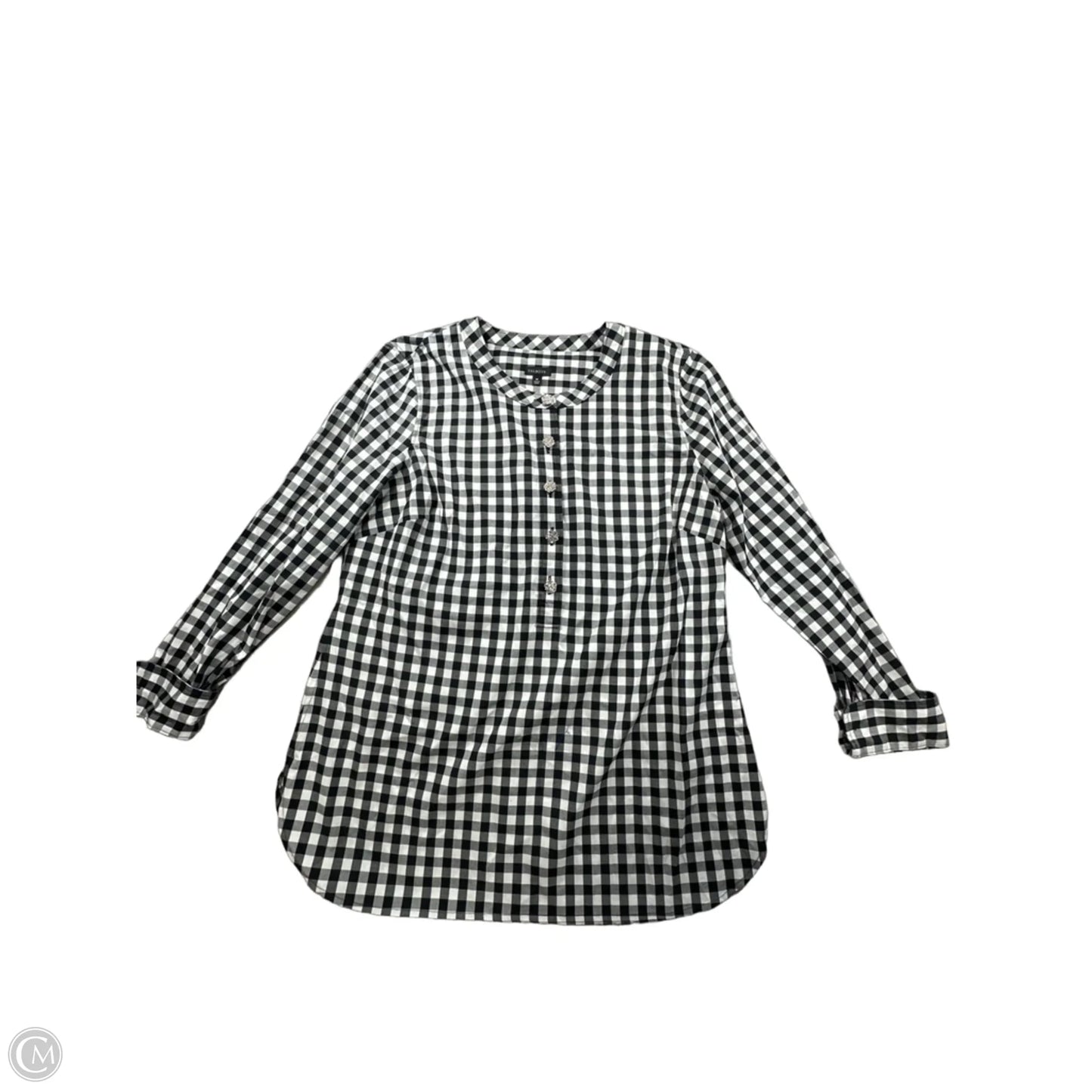 Top Long Sleeve By Talbots In Plaid Pattern, Size: M