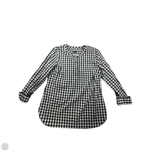 Top Long Sleeve By Talbots In Plaid Pattern, Size: M