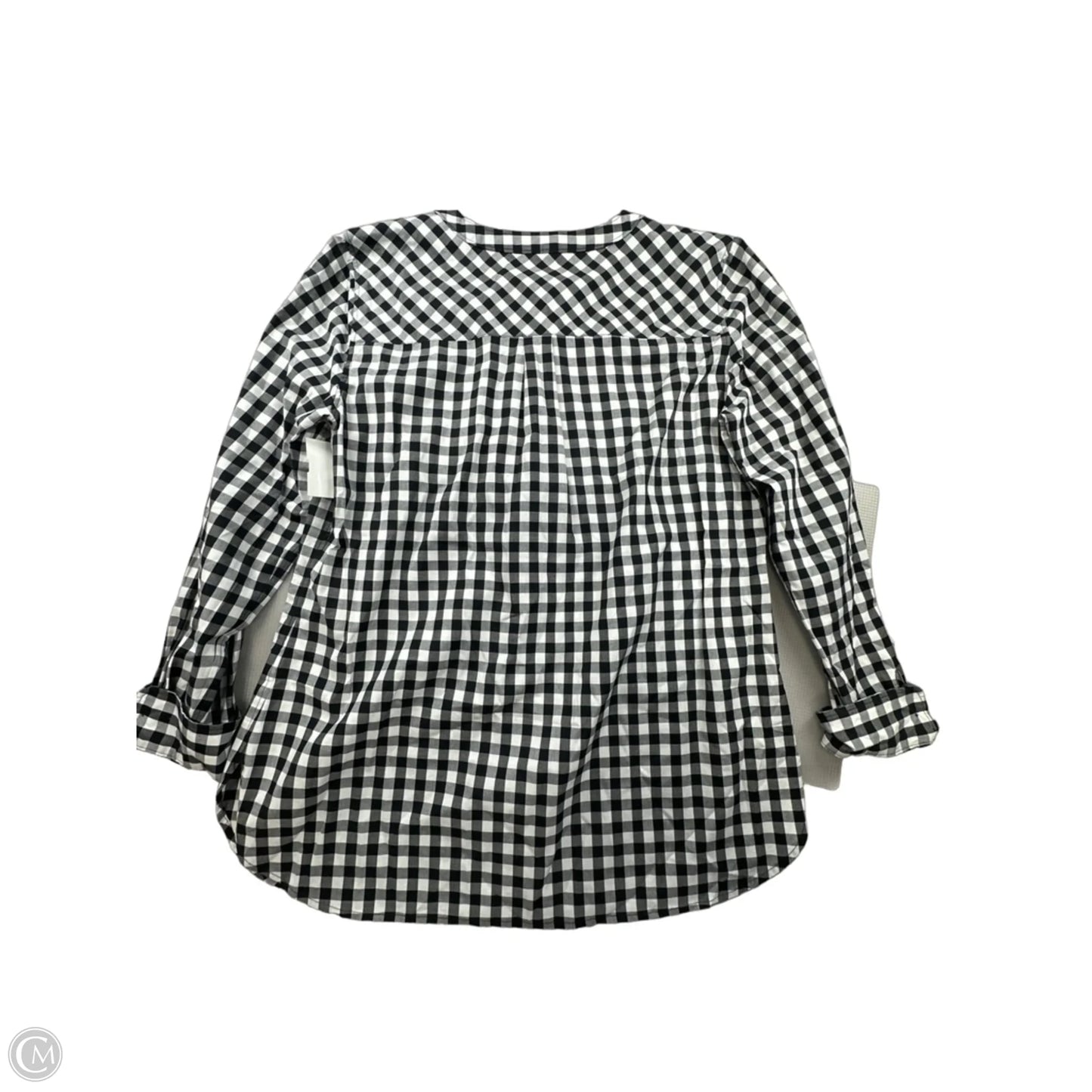 Top Long Sleeve By Talbots In Plaid Pattern, Size: M