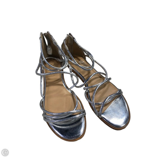 Sandals Flats By Material Girl In Silver, Size: 8.5