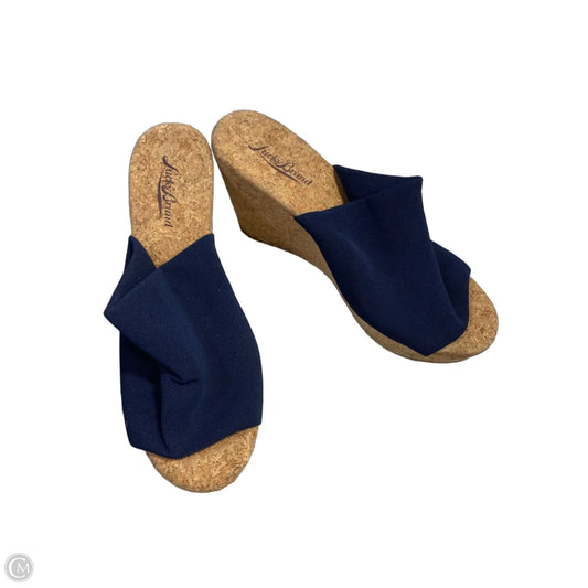 Sandals Heels Platform By Lucky Brand In Navy, Size: 6.5