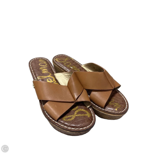 Sandals Heels Platform By Sam Edelman In Brown, Size: 7.5