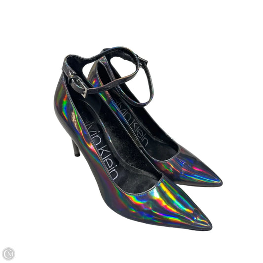 Shoes Heels Stiletto By Calvin Klein In Silver, Size: 7