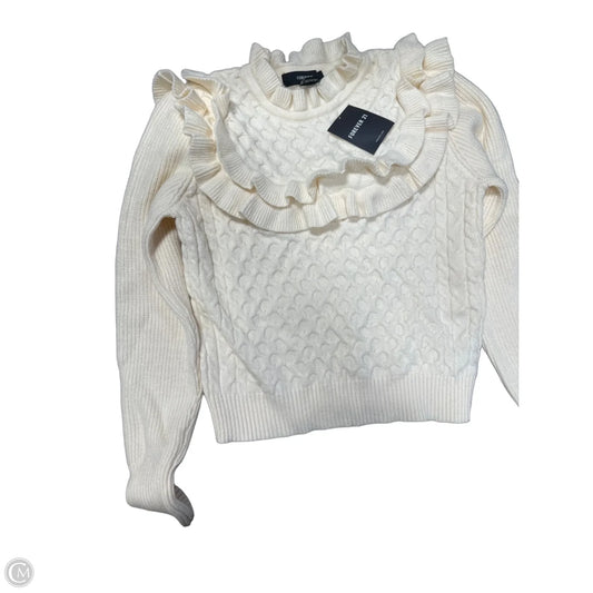 Sweater By Forever 21 In Cream, Size: L