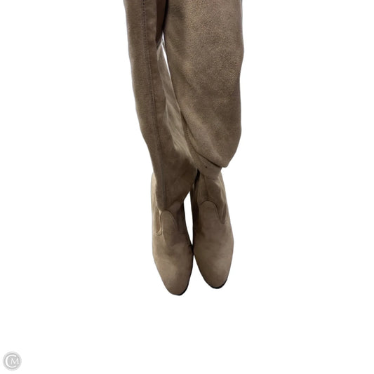 Boots Knee Heels By Clothes Mentor In Brown, Size: 9.5