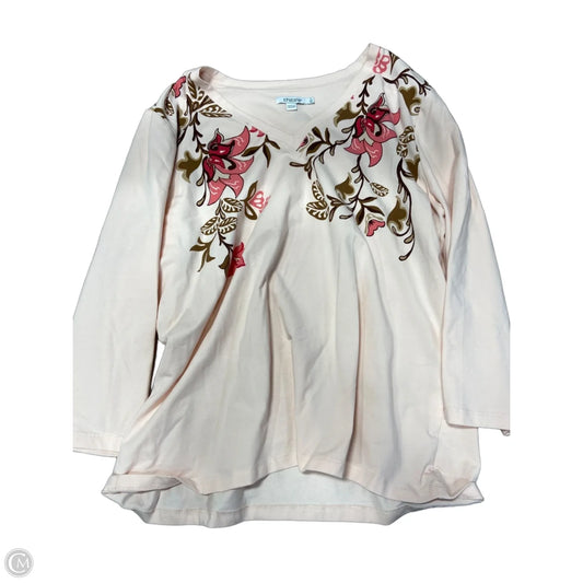 Top Long Sleeve By Chicos In Pink, Size: Xl