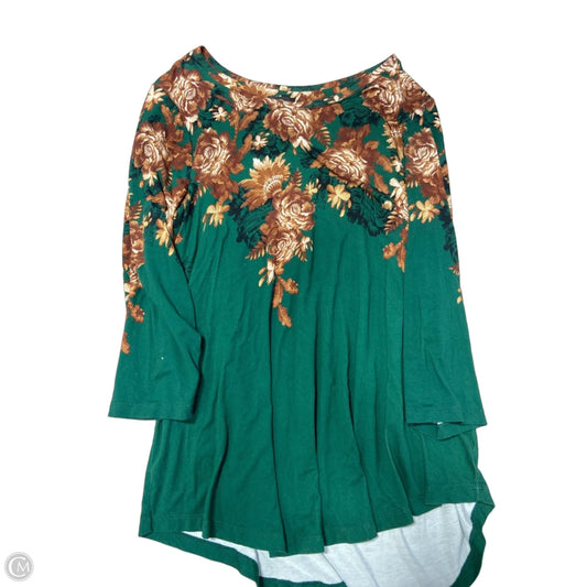 Top Long Sleeve By Jm Collections In Green, Size: 1x